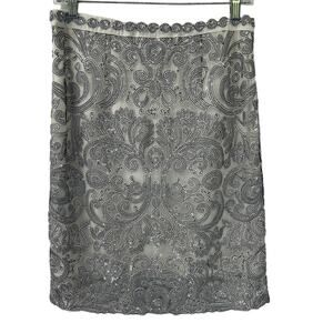 YOANA BARASCHI Black & White Print Sequin Skirt S